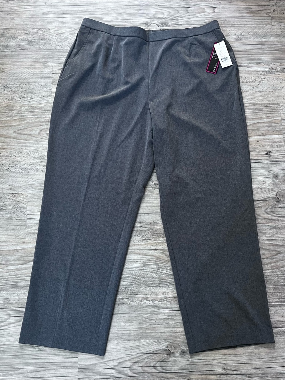 NWT Kim Rogers Curvy Comfort Waist Pants 22W Heather Grey Stretch Trousers